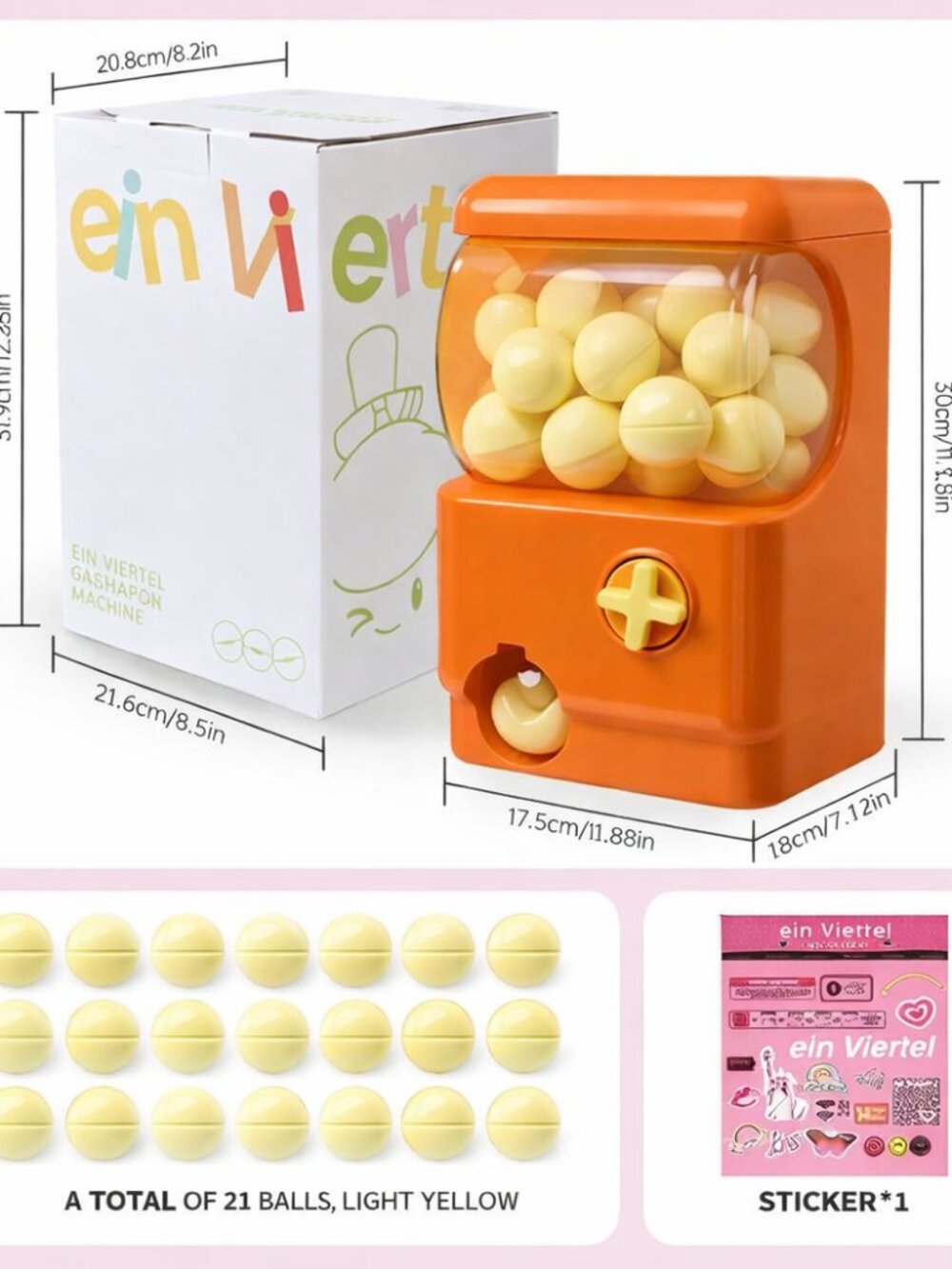 Mini Gashapon Machine, Party Toy Dispenser Manual Operation, 9 x 4 x 5.5 inches - Picture 3 of 9